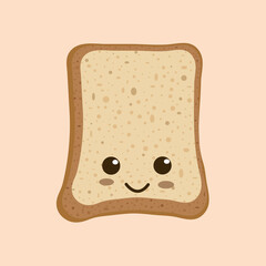 Cute funny happy bread toast character. Vector flat line cartoon kawaii character illustration icon. Isolated on white background. Toast with face character mascot bundle concept