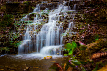 Fototapeta na wymiar imaginery and dreamy look of waterfall in the wilderness