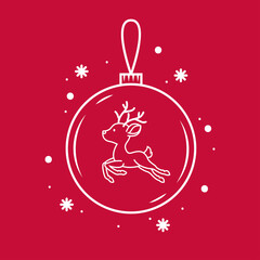 Reindeer character design. Reindeer symbol. Christmas poster.