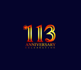 Bright Color Star Design Shape element, 113 Year Anniversary, Invitations, Party Events, Company Based, Banners, Posters, Card Material