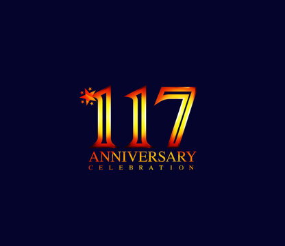 Bright Color Star Design Shape element, 117 Year Anniversary, Invitations, Party Events, Company Based, Banners, Posters, Card Material