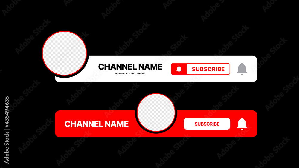 Poster channel interface for video service. the header for your video blog. template with transparent backg