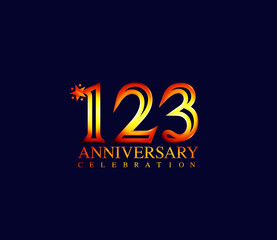 Bright Color Star Design Shape element, 123 Year Anniversary, Invitations, Party Events, Company Based, Banners, Posters, Card Material