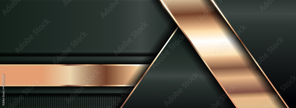 Poster luxury green background with simple minimalism concept and combined with golden lines element.