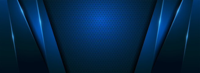 Modern Blue Background with Futuristic Overlap Layered Style Concept.