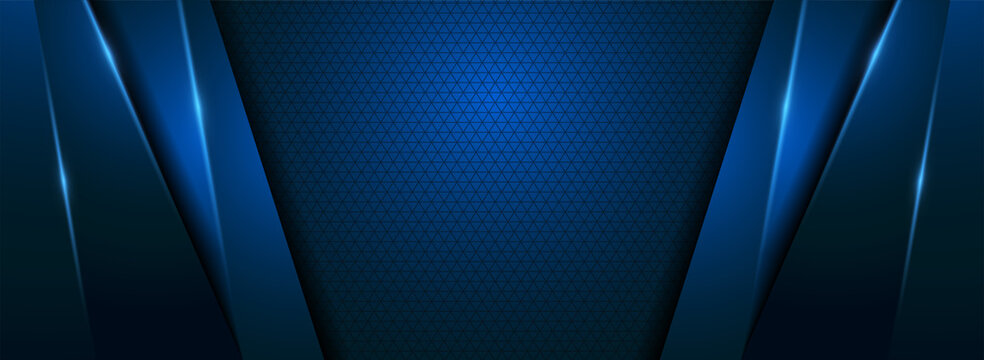 Modern Blue Background with Futuristic Overlap Layered Style Concept.