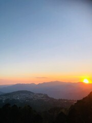 sunset in the mountains