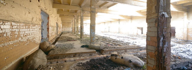ruins of a very heavily polluted industrial factory, industrial series
