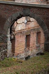 Naklejka na ściany i meble Old brick Building in ruins