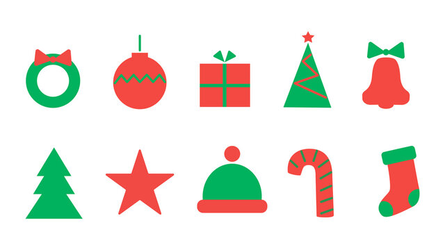 Set of Christmas icons. Vector illustration