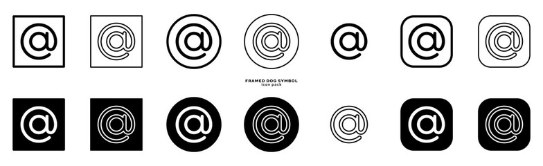 The character set for the dog The Internet symbol is the separator between the username and the domain in the email address. Vector elements