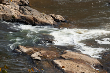 River cascading over and around rocks