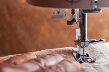 Fabric on a sewing machine