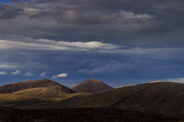 Slieve Bearnagh viewed from Eagle mountain in the western Mournes, AONB, County Down, Northern Ireland