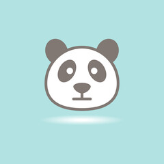 panda logo flatdesign vector image