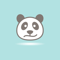 panda logo flatdesign vector image