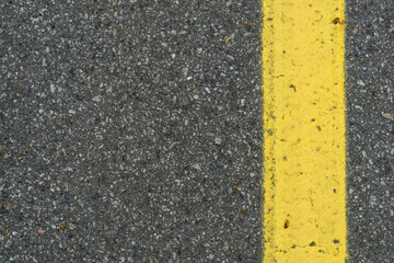 yellow markings on the asphalt
