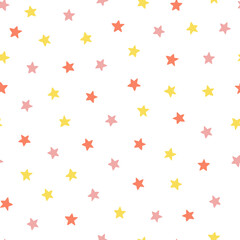 Fototapeta na wymiar Seamless pattern with five-pointed stars on a white background.