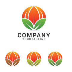 Creative and modern leaf for natural and environment logo design