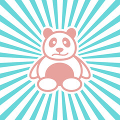 panda logo flatdesign vector image