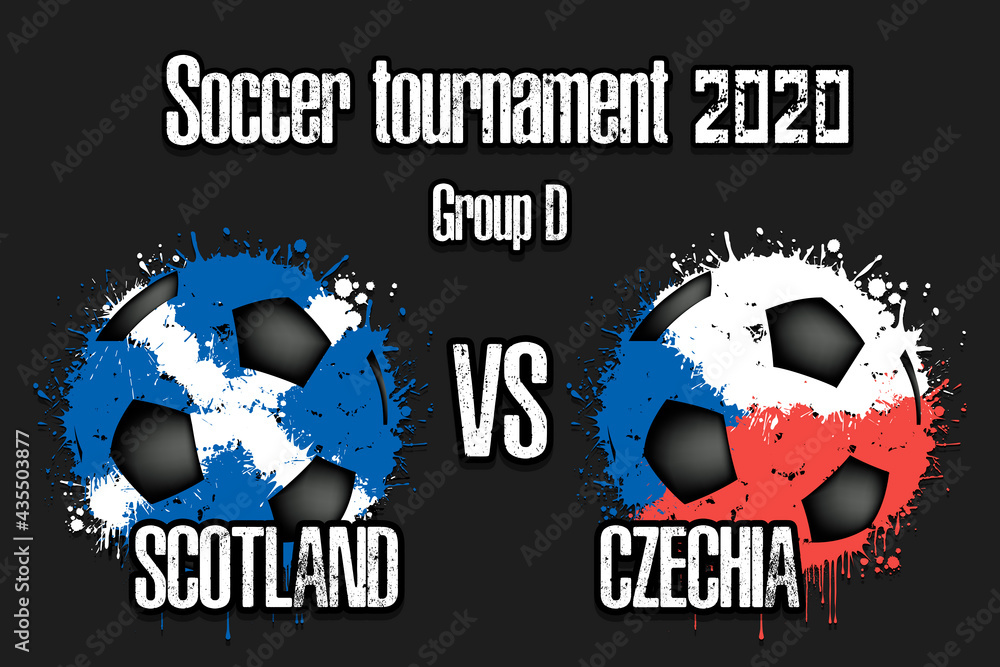 Wall mural soccer game scotland vs czechia