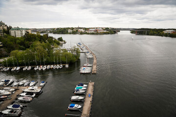 Stockholm suburb on the Lake Mälaren. 