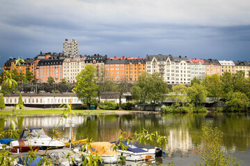 Residential buildings in central Stockholm, Sweden. 