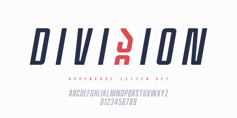 Vector narrow italic sans serif font, uppercase letter set, alphabet, typography