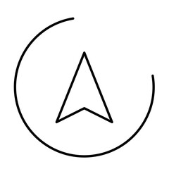 Navigation arrow - modern thin line icon. Simple black outline vector illustration.