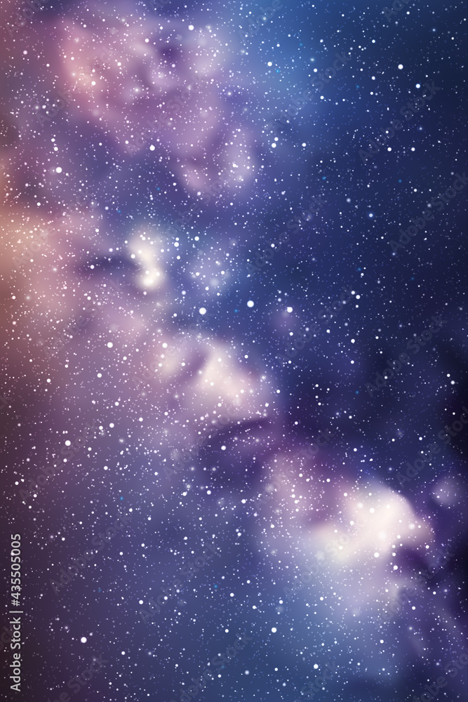 Poster night starry sky. milky way, stars and nebula. space vector background