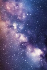 Fototapeta premium Night starry sky. Milky Way, stars and nebula. Space vector background
