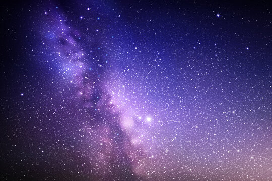 Night starry sky. Milky Way, stars and nebula. Space vector background © arvitalya