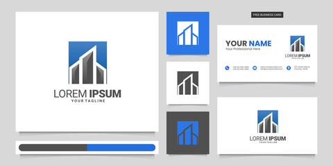 Real estate logo with business card template