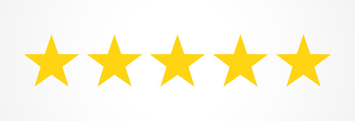 Five stars quality rating icons.