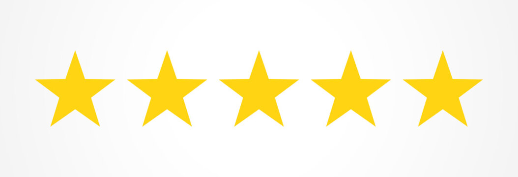 Five stars quality rating icons.