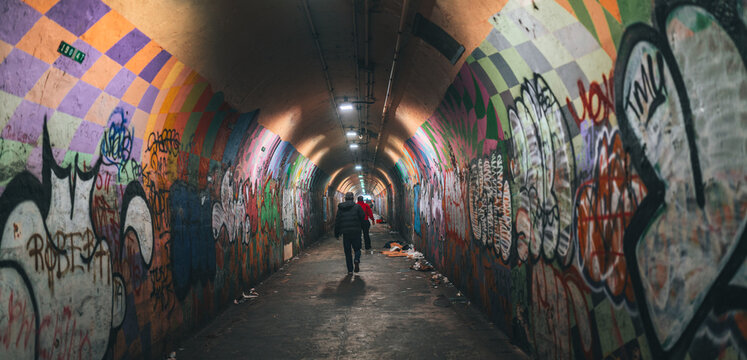 graffiti on a wall urban tunnel New York  