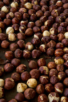Closeup of hazelnuts 