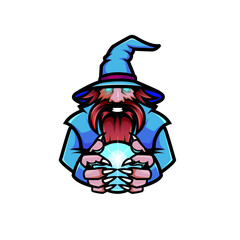 Wizard mascot design with vector eps file