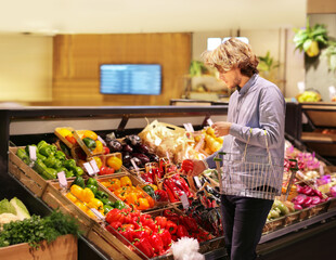 Man buying fruits and vegetables  at the market