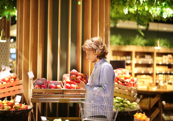 Man buying fruits and vegetables  at the market