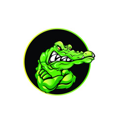 Angry crocodile mascot design