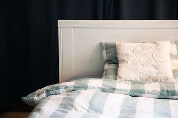 cozy bedroom detail with night lamp
