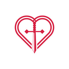 Sword Love Creative Logo Design