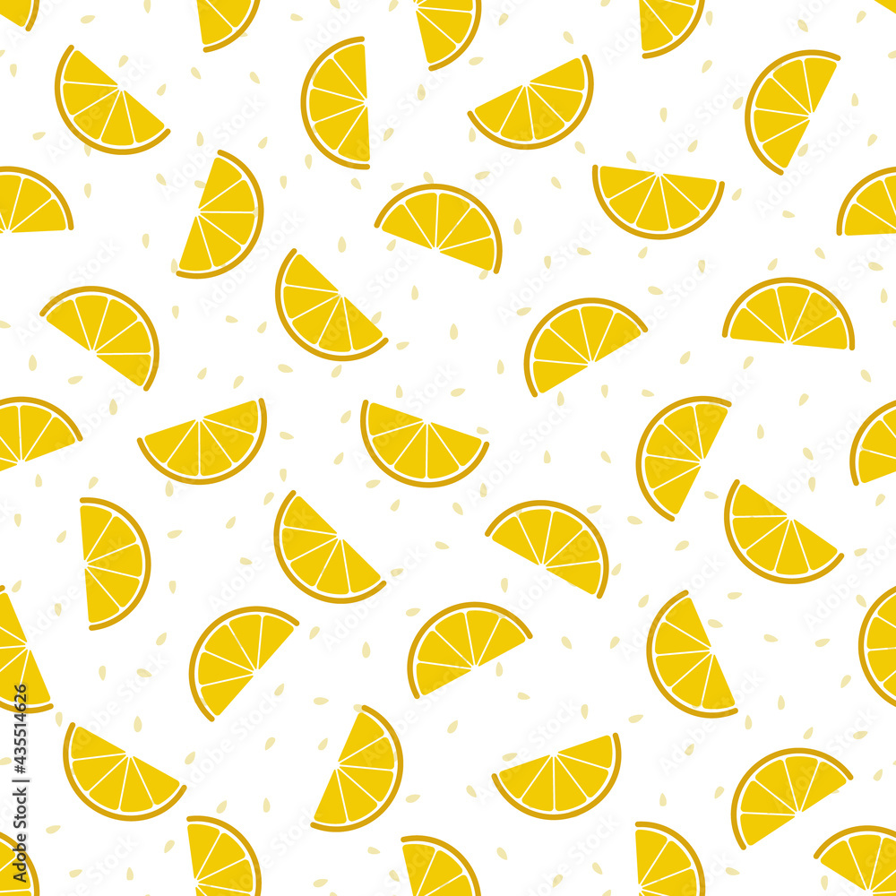 Poster seamless pattern with oranges. vector background.
