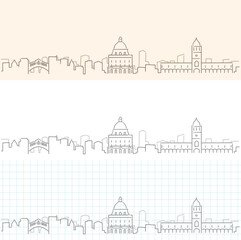 Oxford Hand Drawn Profile Skyline