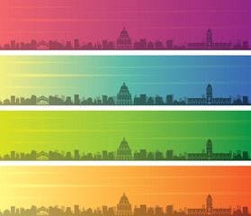 Oxford Multiple Color Gradient Skyline Banner