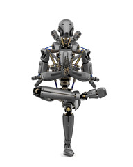 super robot is doing a namaste pose