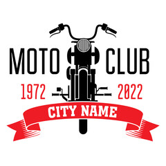 Motorcycle club logo. Biker emblem design. Vector graphics