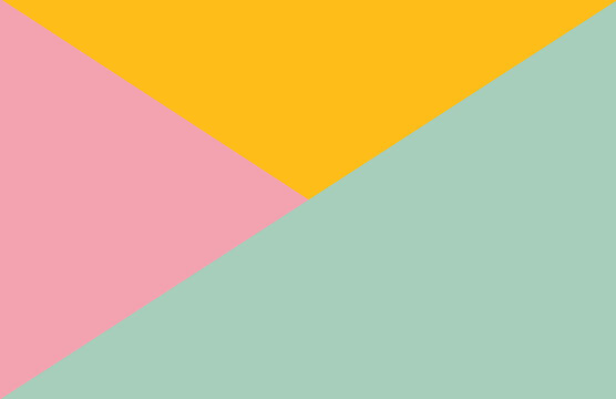 Abstract Geometric Shapes Flat Background Trendy Bright Tropical Green, Pink and Yellow Colors - Minimalism, Modern, Simple