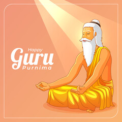 meditating hermit background for guru purnima celebration